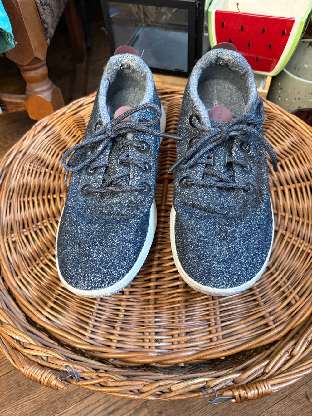 allbirds Men's Wool Lace-Up Sneakers - Charcoal Sparkle